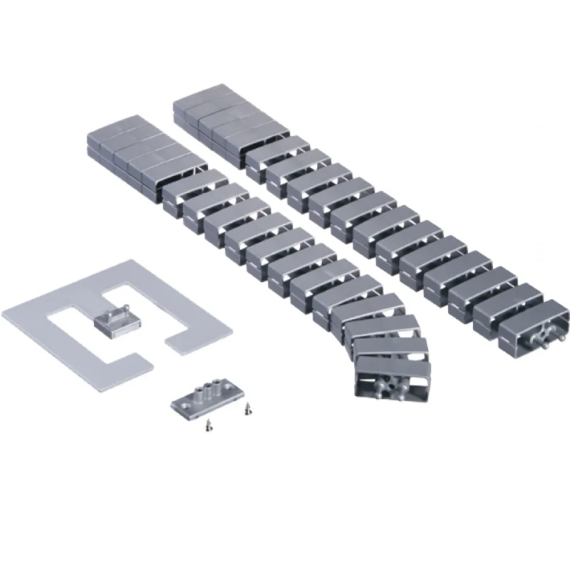 OCS Cube set set kabelgeleiding + verzwaarde voet en bevestiging 55x25x1250mm kunststof zilver RAL 9006 13.50.058