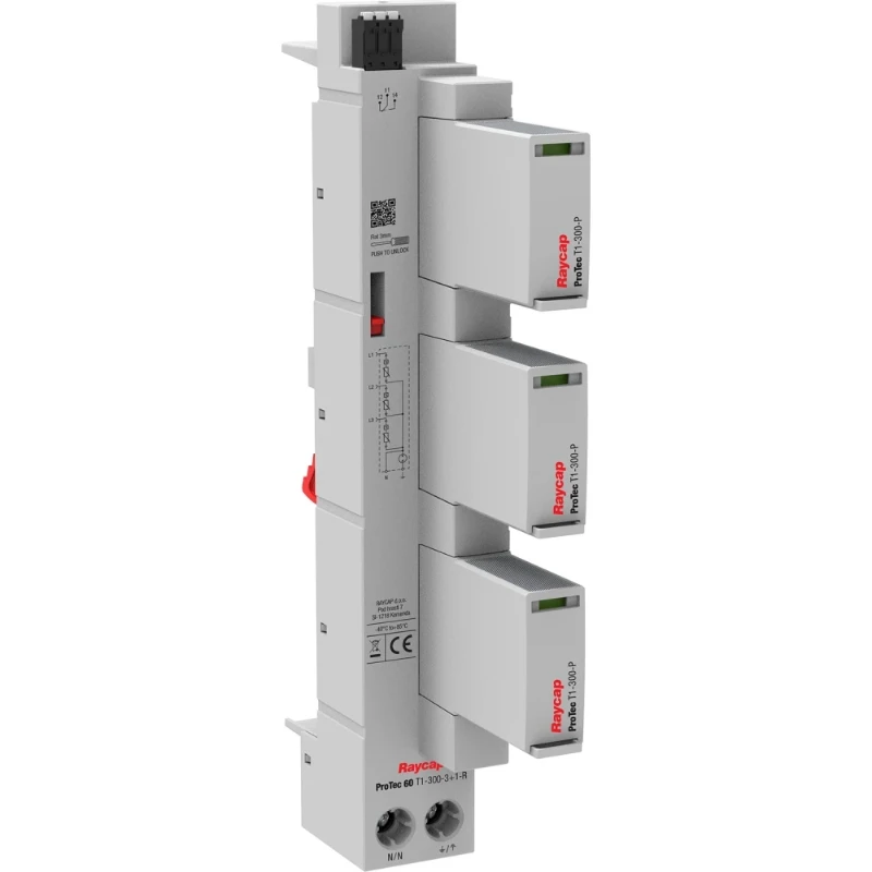 Raycap Busbar Overspanningsbeveiliging Type 1+2 TT TN-S (PROTEC 60 T1-300-3+1-R)