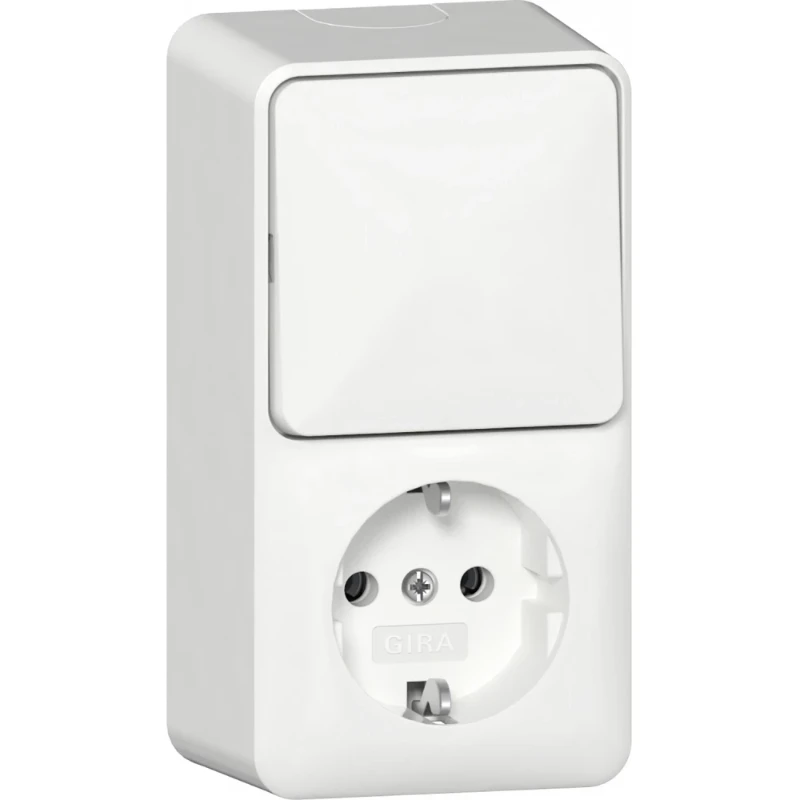Gira wandcontactdoos combinatie + ra + montageplaat opbouw Wisselschakelaar wit IP20 417613