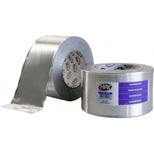 HPX zelfklevende tape 75mmx50m Aluminium Zilver
