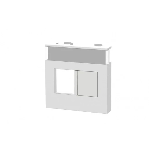 HPL M45 Inzetplaat universeel Modulair element voor schakelmateriaal 2 connectoren Label in tussenring inklikbaar wit 262.2422-1