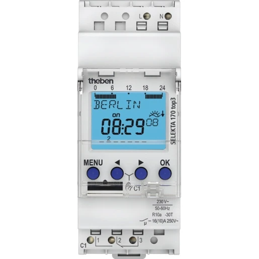 Theben Selekta digitale schakelklok paneelbouw DIN-rail 230V 1 kanaal 16A AC 1700130