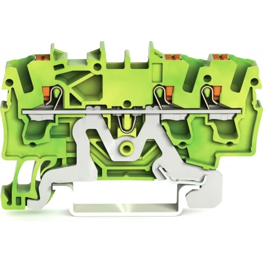 Wago 3-draads aardklem Met drukknop 2,5 mm² groen-geel