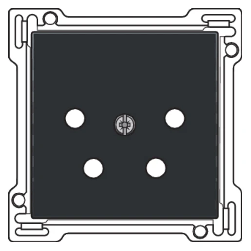 Niko Pure Centraalplaat telefoon NL Centraalplaat 1 connector Zonder label zwart 161-69010
