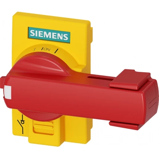 Siemens ACCESSORY FOR 3KD SIZE 1 DIRECT OPERATING MECHANISM RED/YELLOW FLAT VERSION CAN BE LOCKED IN OFF POSITION WITH ONE PADLOCK