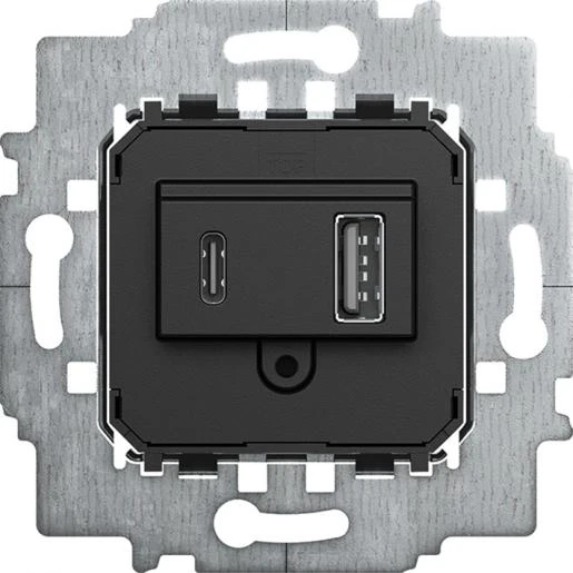 ABB Busch-Jaeger usb-netvoedingssokkel 230V 3.2mA 5V 1 USB A 1 USB C 2CKA006400A0398