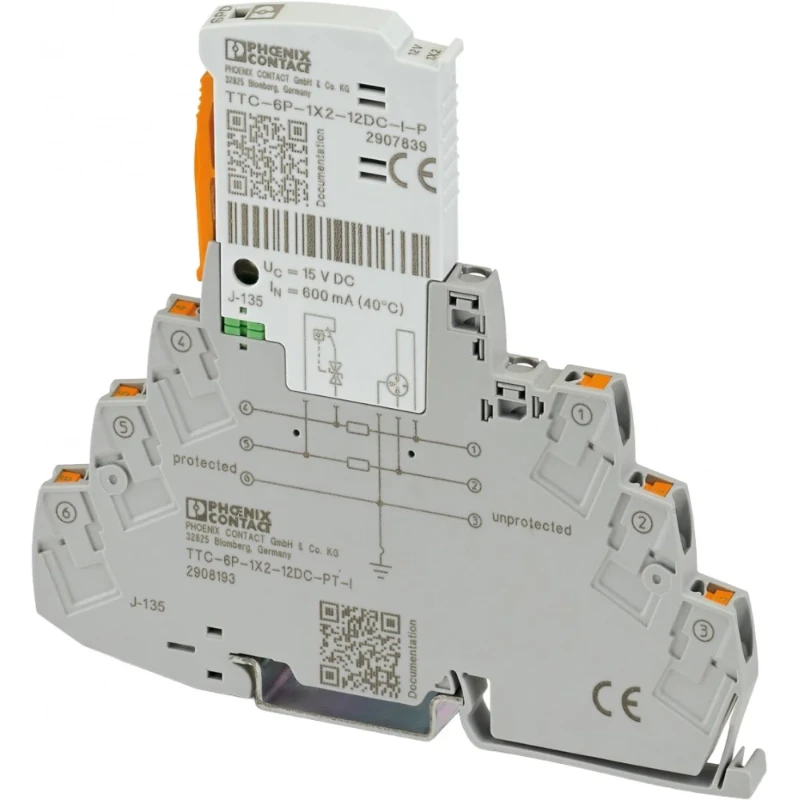 Phoenix Contact Overspanningsbeveiligingsmoduul - TTC-6P-1X2-12DC-PT-I