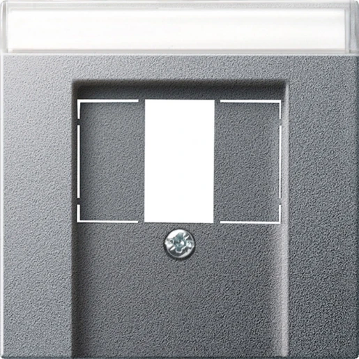 Gira System 55 Afdekking TK USB TAE Centraalplaat Met label aluminium 087626