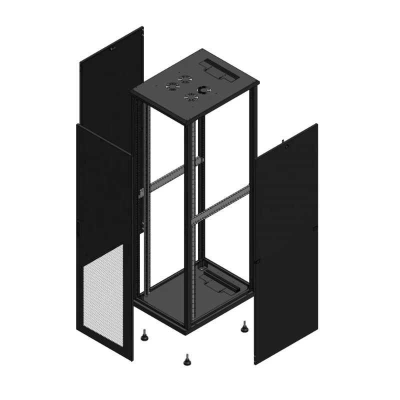 Gigamedia Vloer patchkast AV enkel PER SP 19" 42HE 600x800mm Zwart GGM 704268PPSSP
