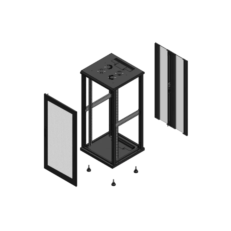 Gigamedia Vloer patchkast AV enkel PER AR dubbel VER EX 19" 26HE 600x600mm Zwart GGM 702666PPSPVDEX