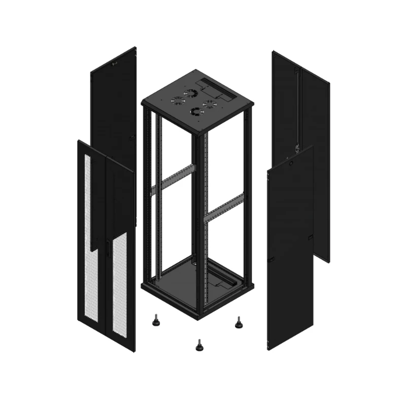 Gigamedia Vloer patchkast AV dubbel PER AR dubbel TOL 19" 36HE 600x600mm Zwart GGM 703666PPDPTD