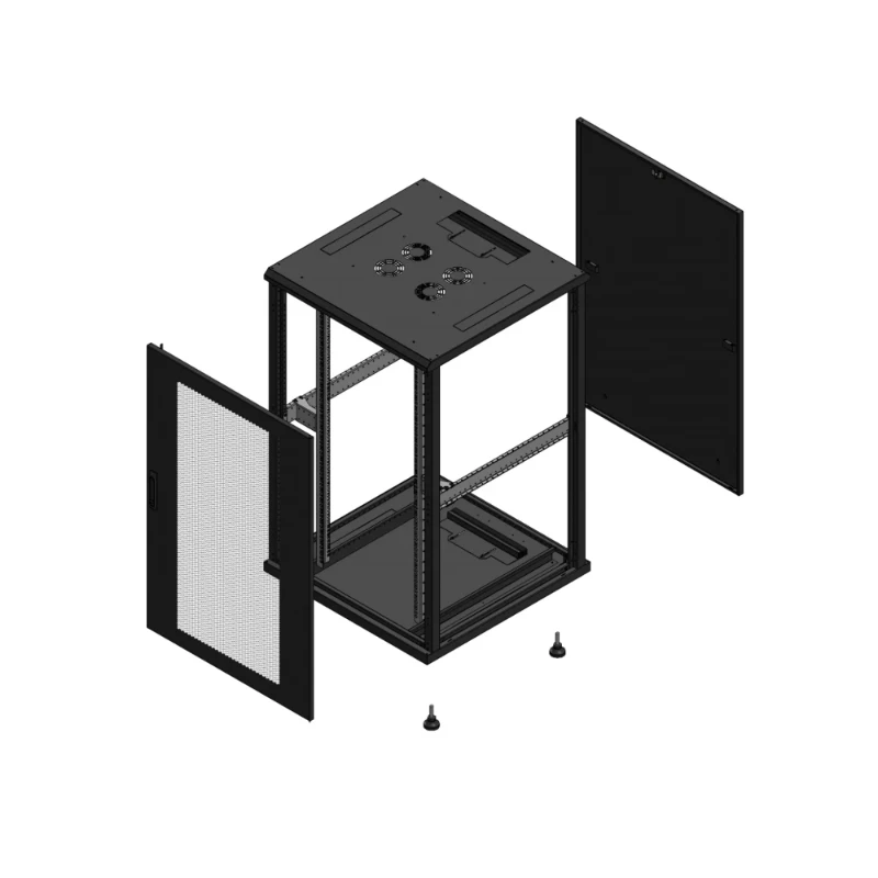Gigamedia Vloer patchkast AV enkel PER PAR EX 19" 26HE 800x800mm Zwart GGM 702688PPSPAREX