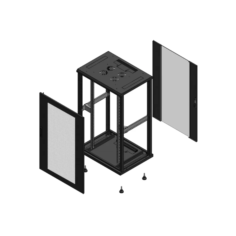 Gigamedia Vloer patchkast AV enkel PER AR enkel VER EX 19" 26HE 800x600mm Zwart GGM 702686PPSPVSEX