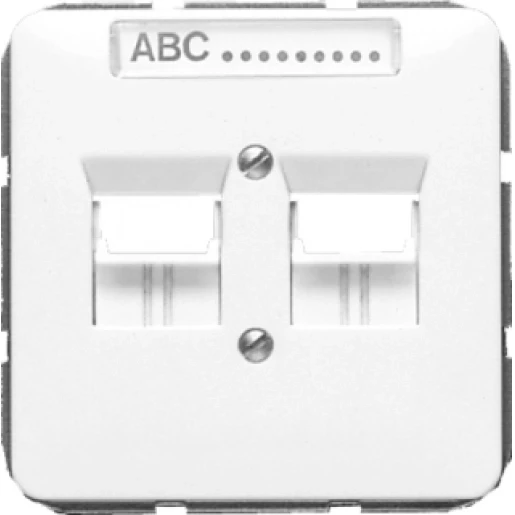 Jung CD range centraalplaat northern telecom cd500 Modular-Jack 2 connectoren Met label wit 569-2NT