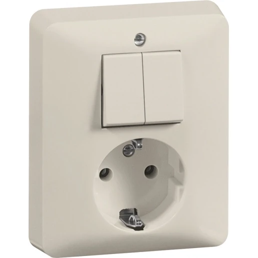 Peha combinatie wandcontactdoos + ra 2-p half opbouw inbouw IP20 00246521
