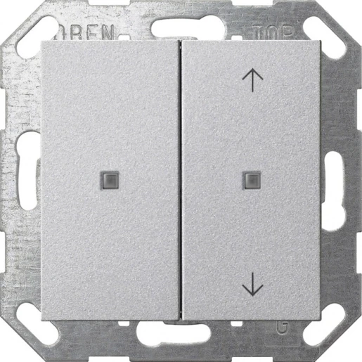 Gira KNX drukc. wip 2-v onbedrukt/pijlen System 55 kl.alum.