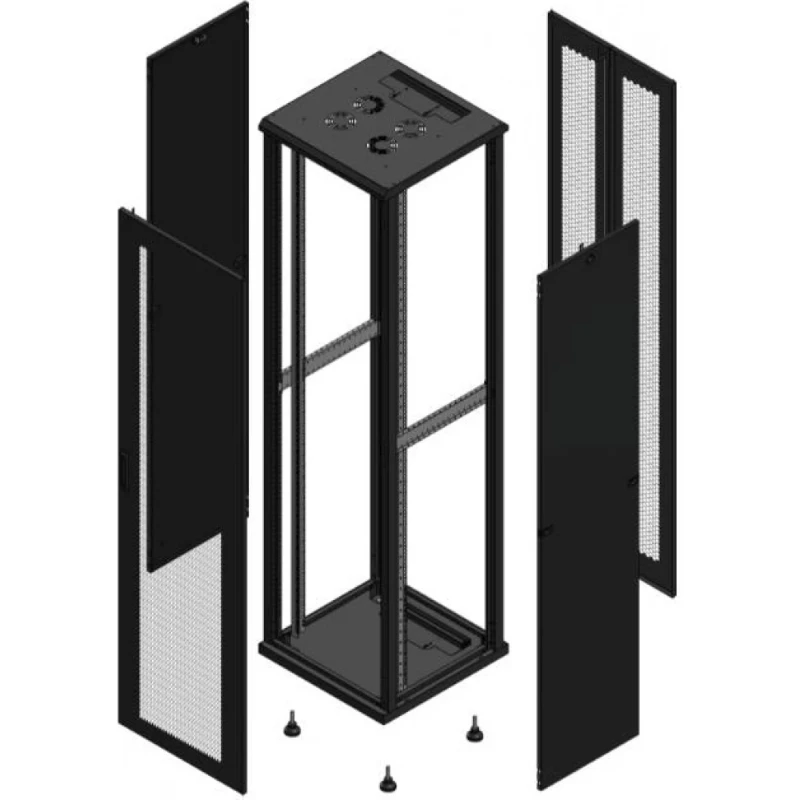 Gigamedia netwerkkast s70 front 19" 47HE 600x600mm Zwart 704766PPSPPD
