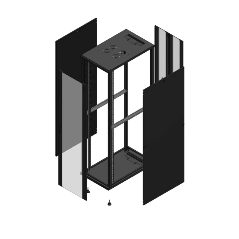 Gigamedia Vloer patchkast AV enkel VER AR dubbel VER 19" 47HE 600x1000mm Zwart GGM 7047610PVSPVD