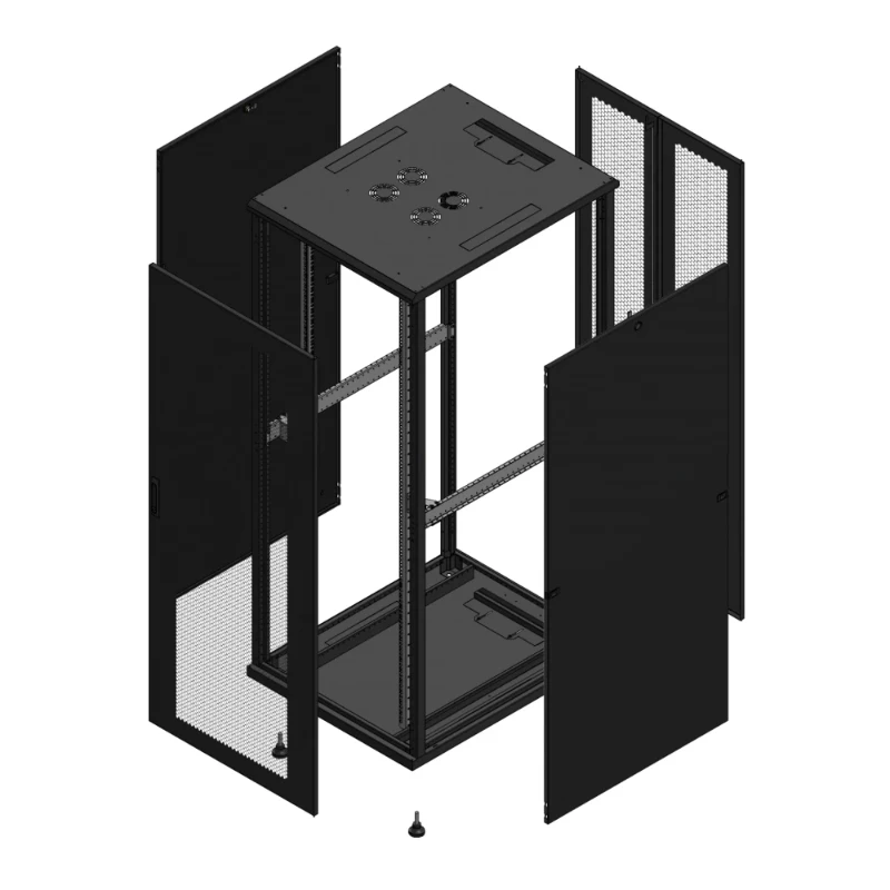 Gigamedia Vloer patchkast AV enkel PER AR dubbel PER 19" 42HE 800x1000mm Zwart GGM 7042810PPSPPD