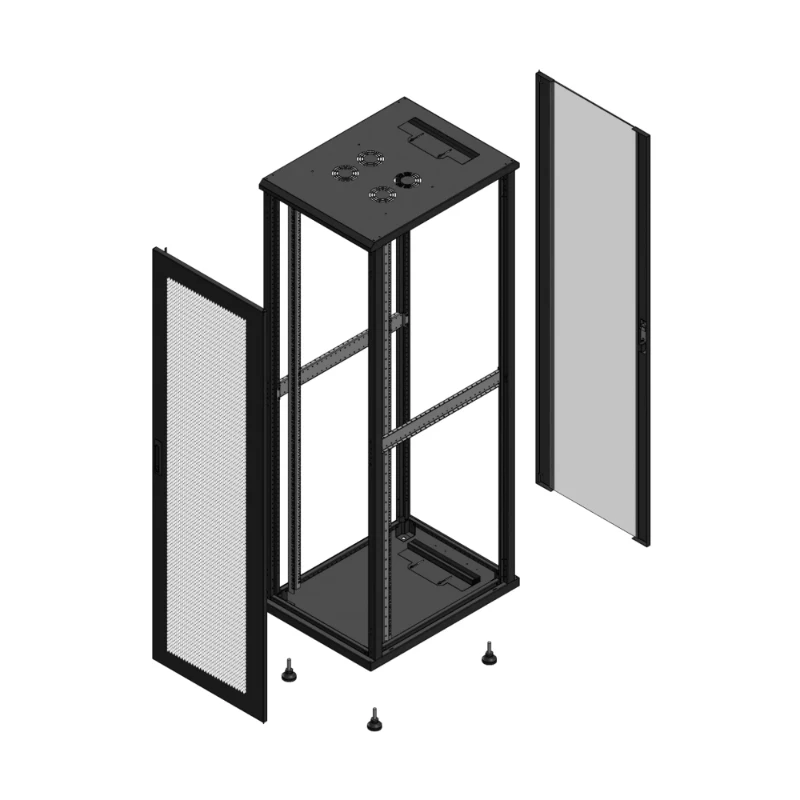 Gigamedia Vloer patchkast AV enkel PER AR enkel VER EX 19" 42HE 600x800mm Zwart GGM 704268PPSPVSEX