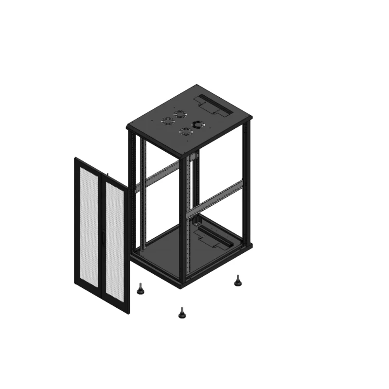 Gigamedia Vloer patchkast AV dubbel PER SP EX 19" 26HE 600x800mm Zwart GGM 702668PPDSPEX