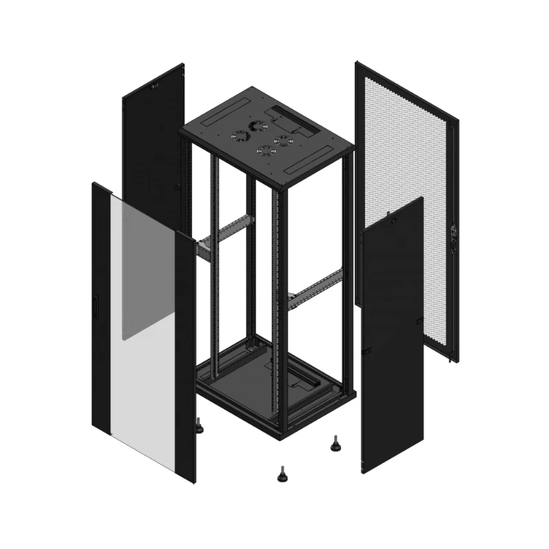 Gigamedia Vloer patchkast AV enkel VER AR enkel PER 19" 36HE 800x600mm Zwart GGM 703686PVSPPS
