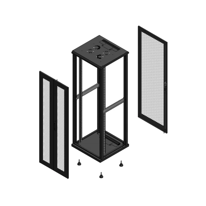 Gigamedia Vloer patchkast AV dubbel PER AR enkel PER EX 19" 36HE 600x600mm Zwart GGM 703666PPDPPSEX