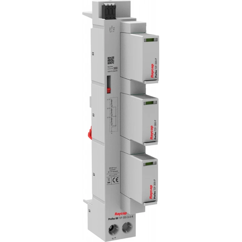 Raycap Busbar Overspanningsbeveiliging Type 2 TN-C (PROTEC 60 T2F-300-3+0-R)