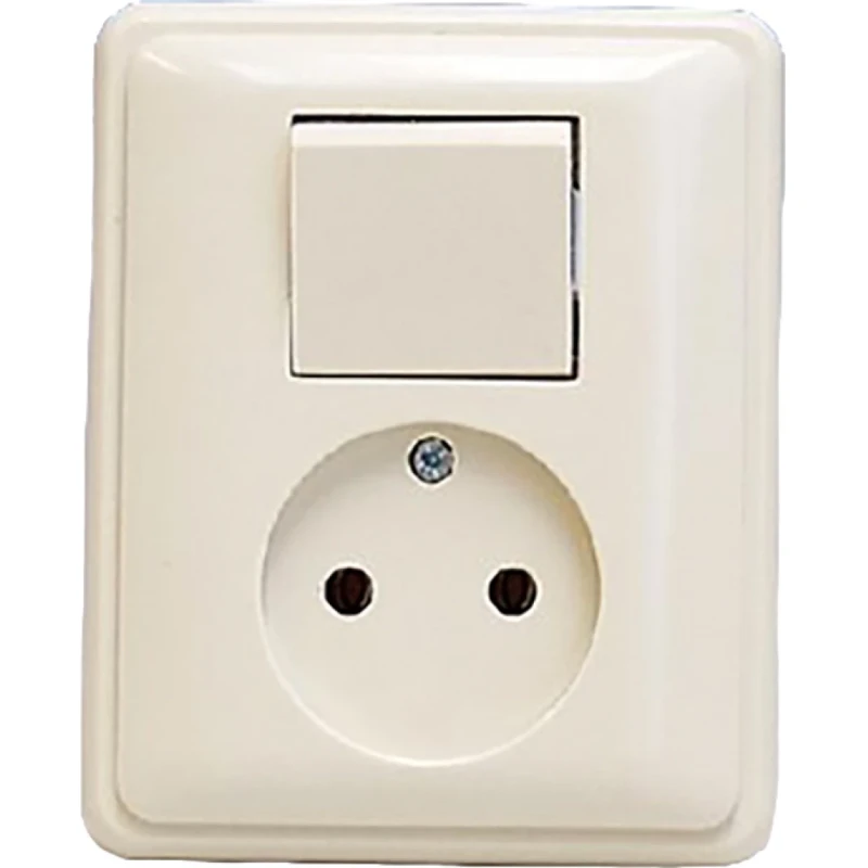 Peha combinatie wandcontactdoos zonder ra universele schakelaar 2-p inbouw IP20 00244621