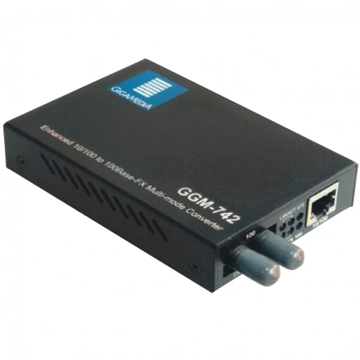 Gigamedia 10/100tx-100fx st mm converter
