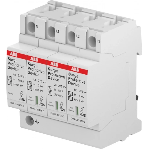 ABB Overspanningsbeveiliging Type 2 3P+N Cardridge vervangbaar