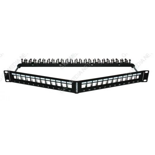 Gigamedia PATCHPANEL ANGLED LEEG 24-KEYSTONE 1HE