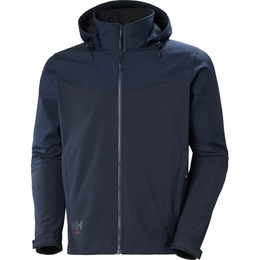 Bizline Softshell jas Oxford met capuchon marineblauw Regular fit maat xl Waterdicht Unisex BIZ 732324