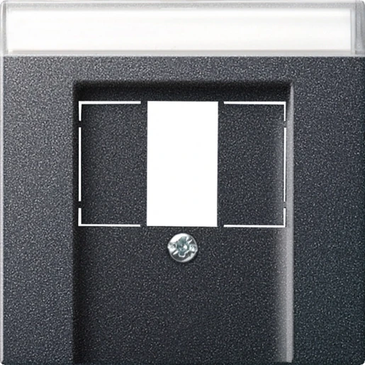 Gira System 55 Afdekking TK USB TAE Centraalplaat Met label antraciet 087628