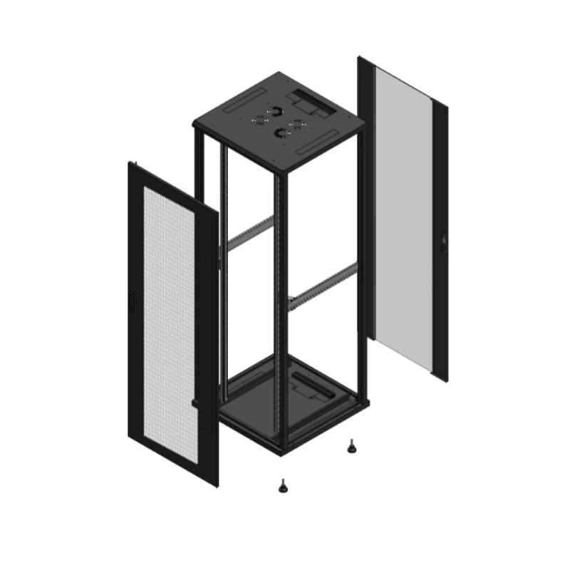 Gigamedia Vloer patchkast AV enkel PER AR enkel VER EX 19" 47HE 800x800mm Zwart GGM 704788PPSPVSEX
