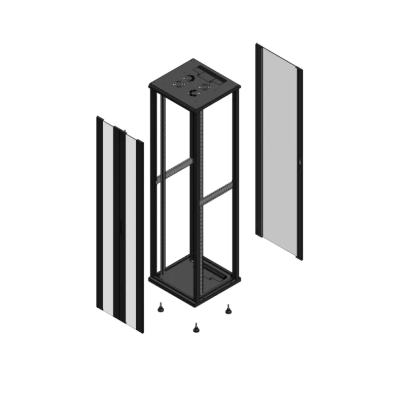 Gigamedia Vloer patchkast AV dubbel VER AR enkel VER EX 19" 47HE 600x600mm Zwart GGM 704766PVDPVSEX