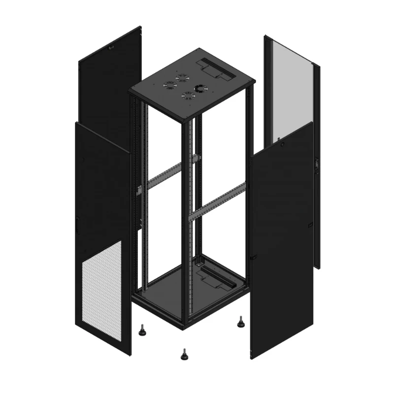 Gigamedia Vloer patchkast AV enkel PER AR enkel VER 19" 42HE 600x800mm Zwart GGM 704268PPSPVS