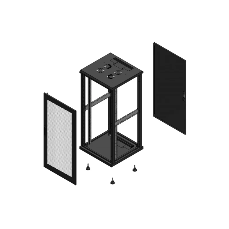 Gigamedia Vloer patchkast AV enkel PER AR enkel TOL EX 19" 26HE 600x600mm Zwart GGM 702666PPSPTSEX