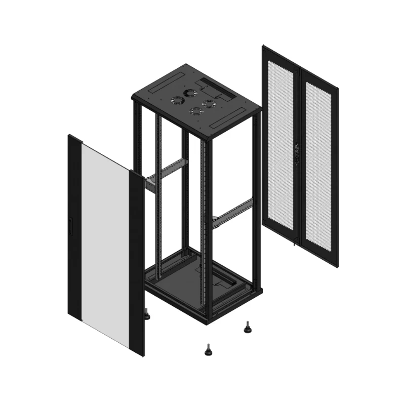 Gigamedia Vloer patchkast AV enkel VER AR dubbel PER EX 19" 36HE 800x600mm Zwart GGM 703686PVSPPDEX