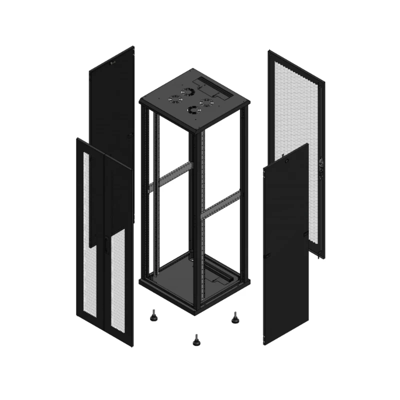 Gigamedia Vloer patchkast AV dubbel PER AR enkel PER 19" 36HE 600x600mm Zwart GGM 703666PPDPPS