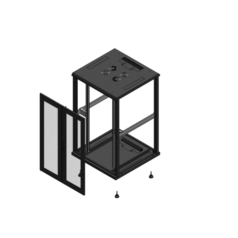 Gigamedia Vloer patchkast AV dubbel PER SP EX 19" 26HE 800x800mm Zwart GGM 702688PPDSPEX