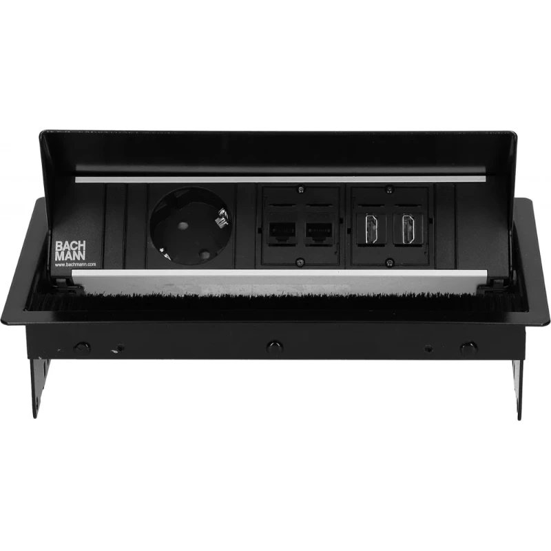 OCS Coni 1x 230V RA + 2x Cat6U + 2x HDMI 0,2m GST zwart