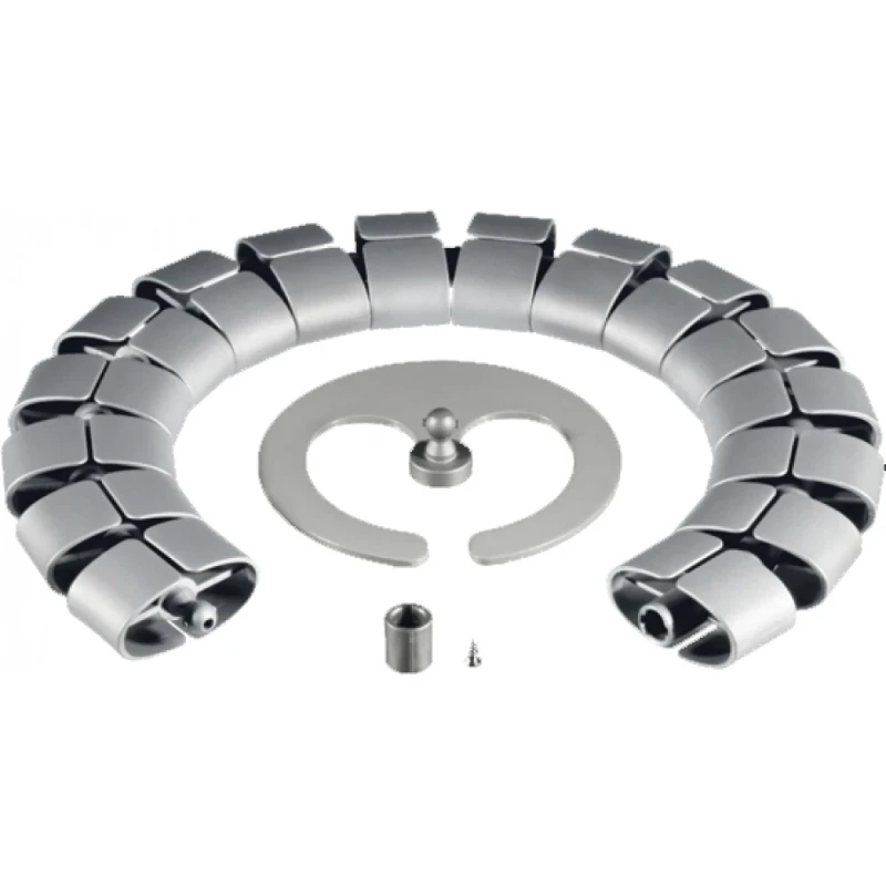 OCS Premium set kabelgeleiding + verzwaarde voet en bevestiging 70x34x1250mm kunststof zilver RAL 9006 13.50.061