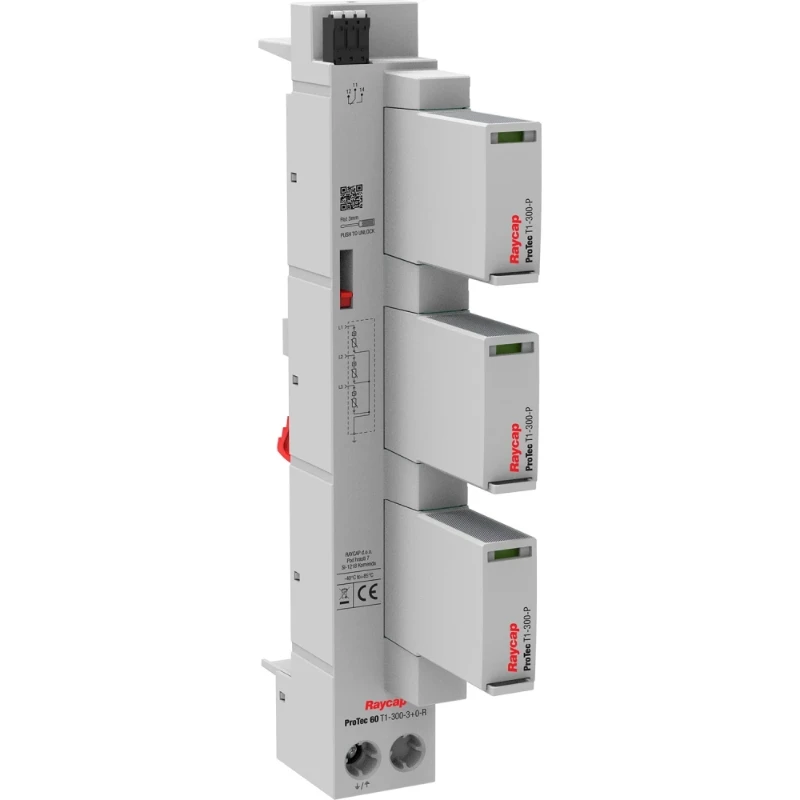 Raycap Busbar Overspanningsbeveiliging Type 1+2 TN-C (PROTEC 60 T1-300-3+0-R)