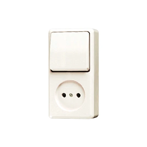 Jung AP 600 combinatie wandcontactdoos wissel opbouw wit IP20 646A