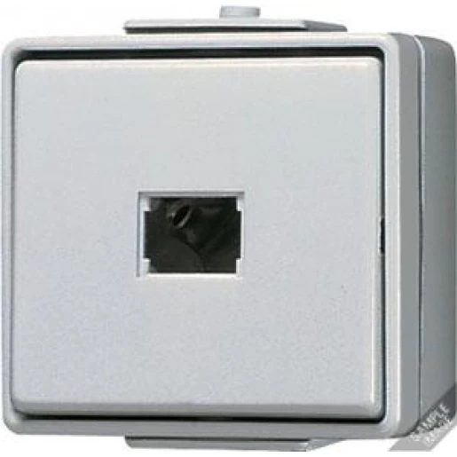 Jung WG 600 impulsdrukker met onderkast opbouw Wip Glanzend grijs RAL 7035 633-2W