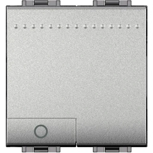 Bticino LivingLight Pulsdrukker moduledrager Drukknop Symbool "licht" Glanzend aluminium RAL 9006 BTNT4043M2N