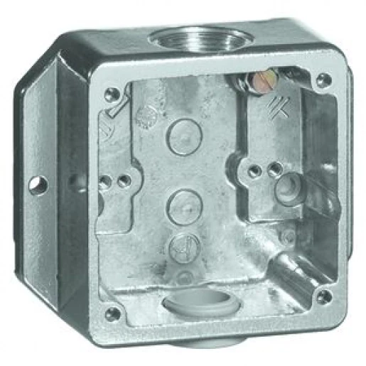 Peha Alu-guss Opbouwhuis 4 invoeringen 1-voudig 1 module aluminium Horizontaal en verticaal 00906594