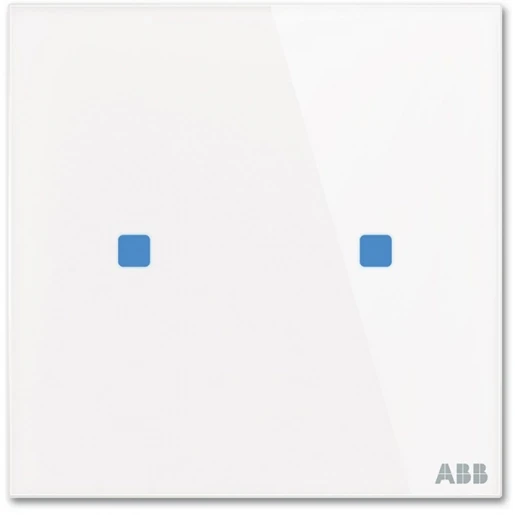 ABB Busch-Jaeger Tacteo Glas aanraaksensor horizontaal KNX 2-voudig wit met tekstv IP20 2CKA006300A1540