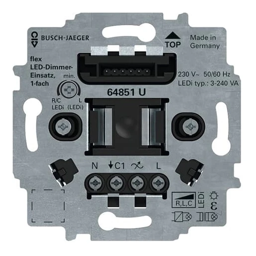 ABB Busch-Jaeger Flex LED dimmersokkel 1-voudig inbouw 240W 2CKA006500A0012